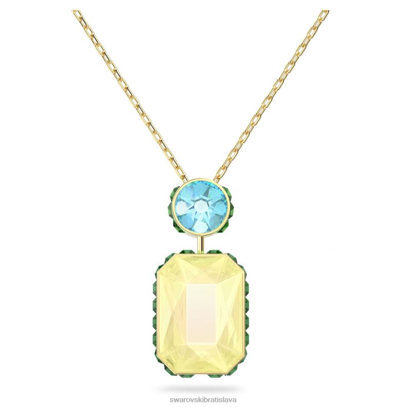 orbita náhrdelník osemhranný výbrus, viacfarebný, pozlátený B8ZNT59 Swarovski šperky