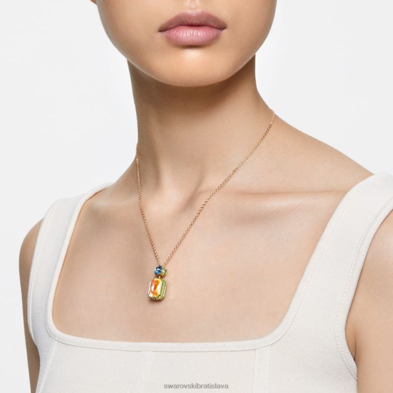 orbita náhrdelník osemhranný výbrus, viacfarebný, pozlátený B8ZNT59 Swarovski šperky