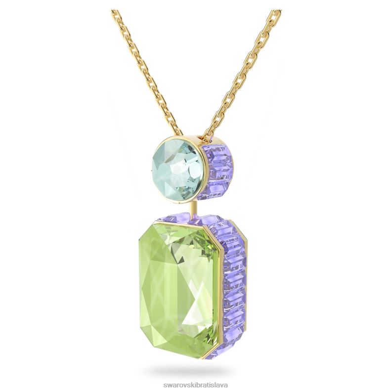 orbita náhrdelník osemhranný výbrus, viacfarebný, pozlátený B8ZNT94 Swarovski šperky