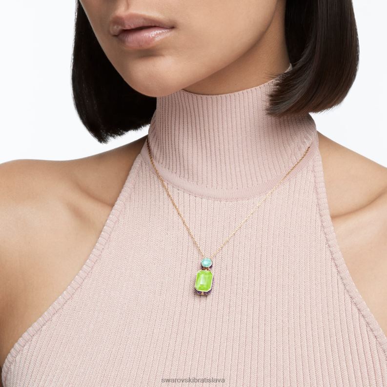 orbita náhrdelník osemhranný výbrus, viacfarebný, pozlátený B8ZNT94 Swarovski šperky