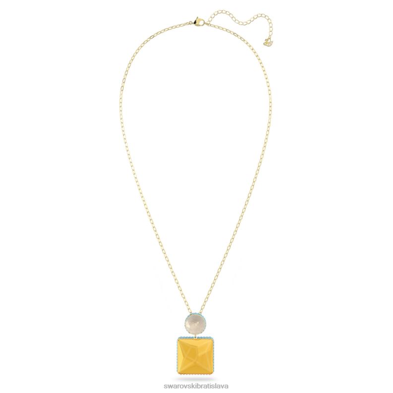 orbita náhrdelník štvorcový strih, viacfarebný, pozlátený B8ZNT125 Swarovski šperky