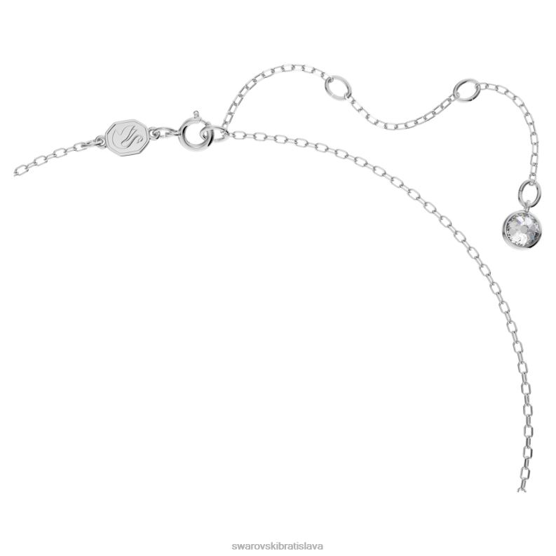 ortyxový náhrdelník trojuholníkový výbrus, biely, rhodiovaný B8ZNT74 Swarovski šperky