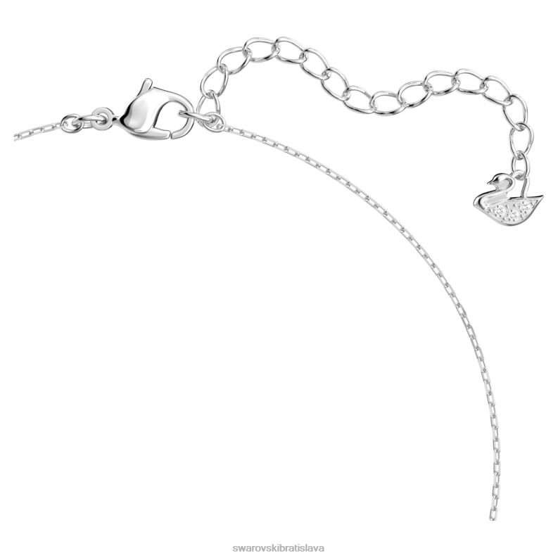 prilákať náhrdelník hranatý rez, biela, rhodiovaná B8ZNT15 Swarovski šperky