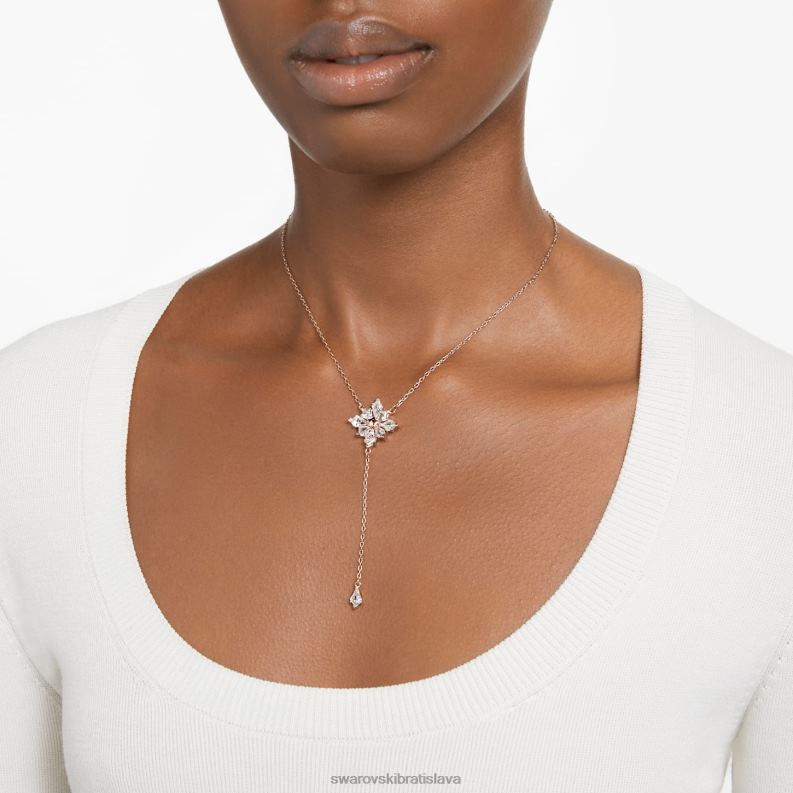 stella y náhrdelník kite strih, hviezdicový, biely, pozlátený ružovým zlatom B8ZNT93 Swarovski šperky