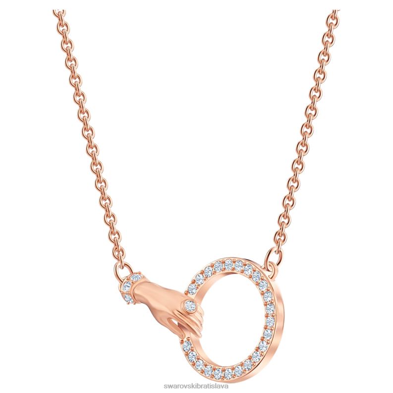 symbolický náhrdelník ručné, biele, pozlátené ružovým zlatom B8ZNT42 Swarovski šperky