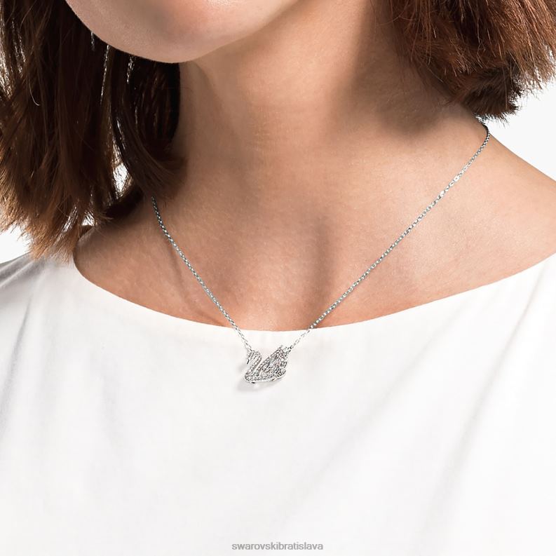 tanečný náhrdelník labuť labuť, biela, rhodiovaná B8ZNT79 Swarovski šperky
