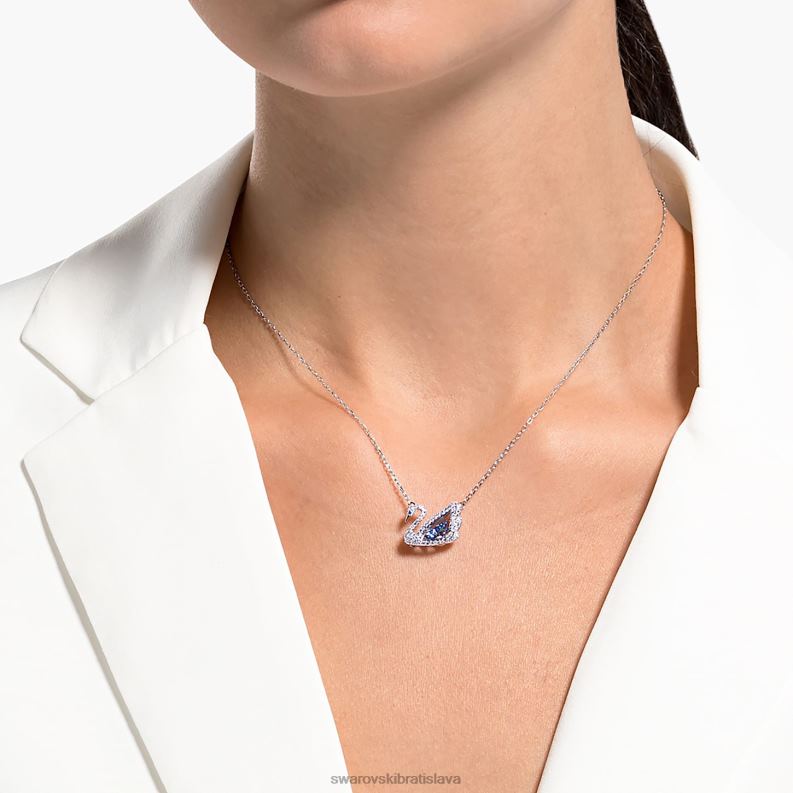 tanečný náhrdelník labuť labuť, modrá, rhodiovaná B8ZNT78 Swarovski šperky