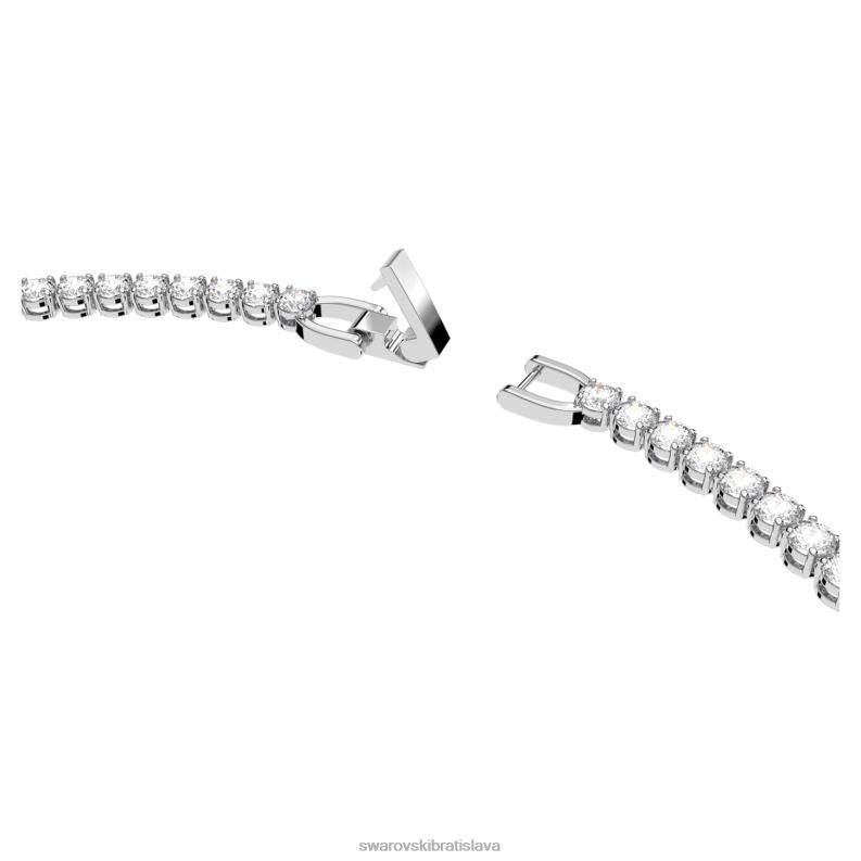 tenisový luxusný náhrdelník okrúhly výbrus, biely, rhodiovaný B8ZNT9 Swarovski šperky