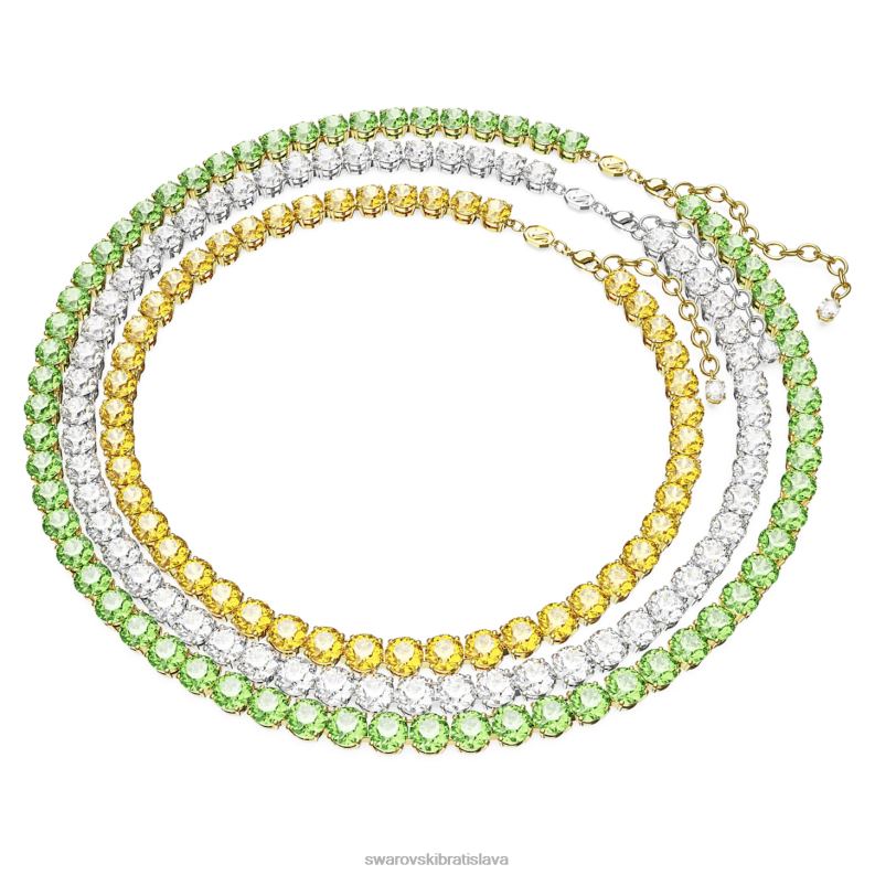 tenisový náhrdelník matrix okrúhly strih, viacfarebný, povrchová úprava zmiešaný kov B8ZNT140 Swarovski šperky