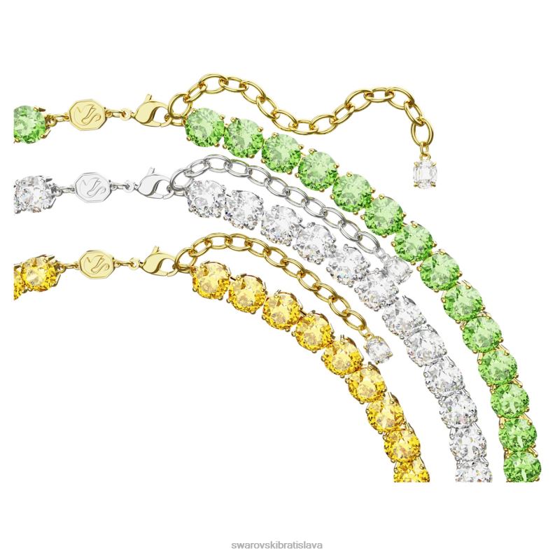tenisový náhrdelník matrix okrúhly strih, viacfarebný, povrchová úprava zmiešaný kov B8ZNT140 Swarovski šperky