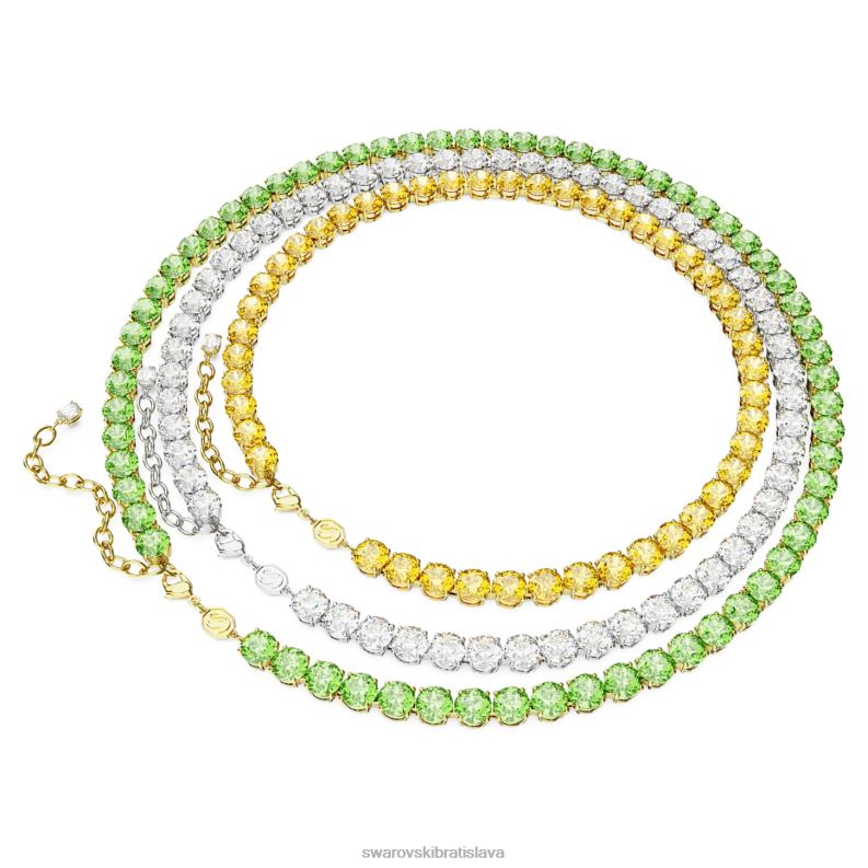 tenisový náhrdelník matrix okrúhly strih, viacfarebný, povrchová úprava zmiešaný kov B8ZNT140 Swarovski šperky