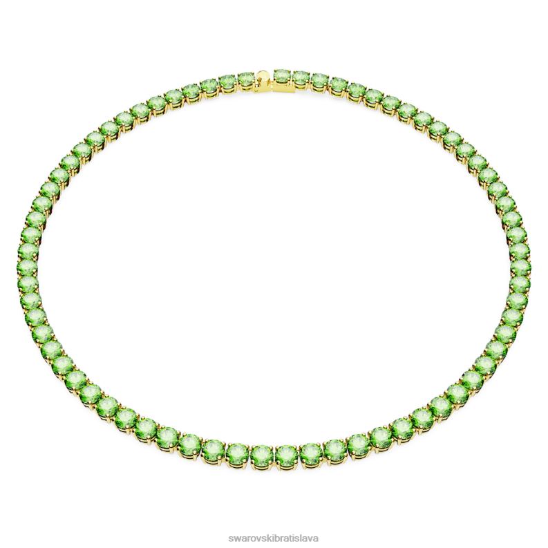 tenisový náhrdelník matrix okrúhly strih, zelená, pozlátená B8ZNT6 Swarovski šperky