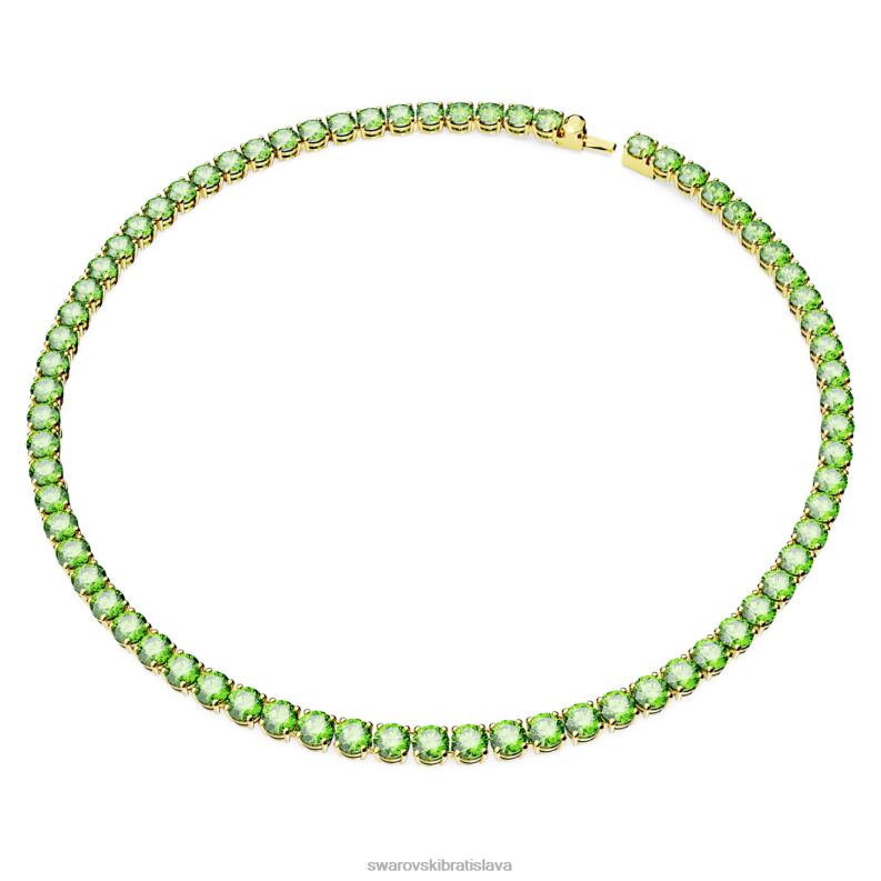 tenisový náhrdelník matrix okrúhly strih, zelená, pozlátená B8ZNT6 Swarovski šperky