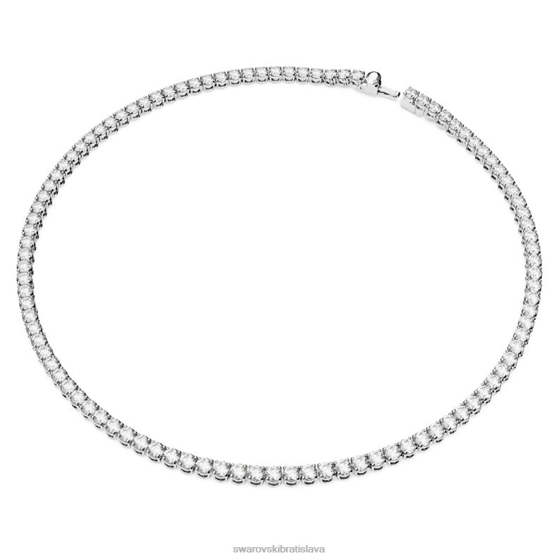 tenisový náhrdelník matrix okrúhly výbrus, biely, rhodiovaný B8ZNT1 Swarovski šperky