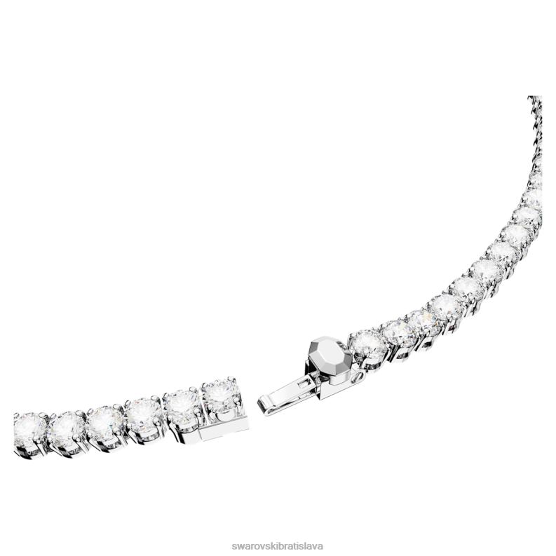 tenisový náhrdelník matrix okrúhly výbrus, biely, rhodiovaný B8ZNT1 Swarovski šperky