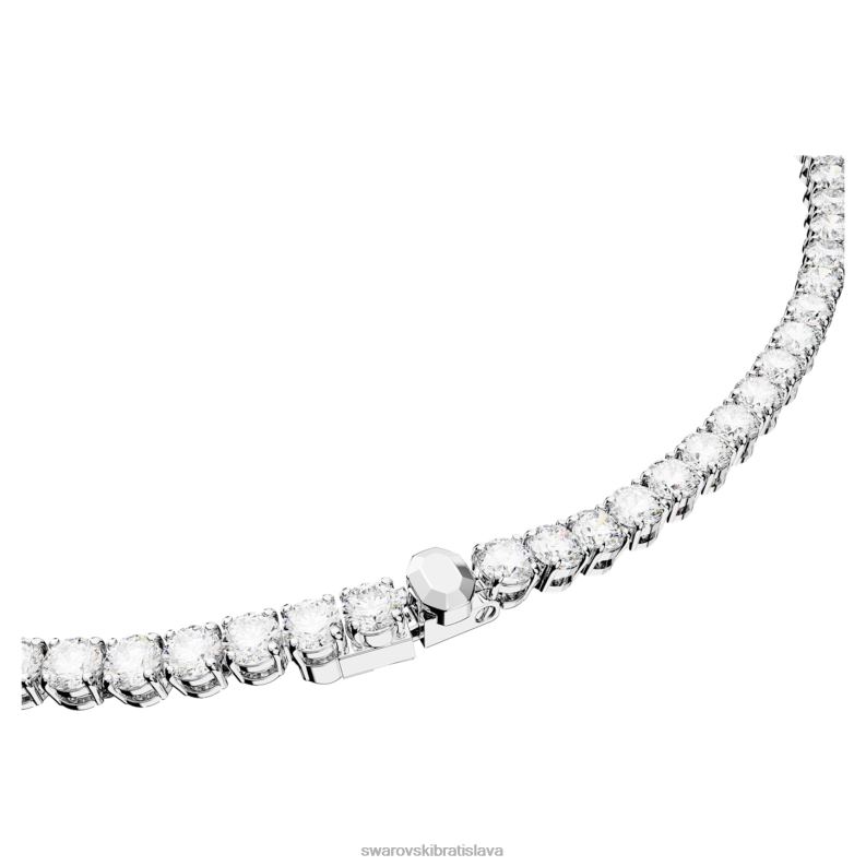tenisový náhrdelník matrix okrúhly výbrus, biely, rhodiovaný B8ZNT1 Swarovski šperky