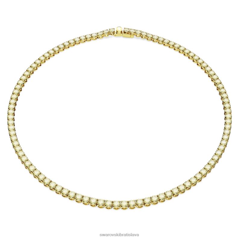 tenisový náhrdelník matrix okrúhly výbrus, žltý, pozlátený B8ZNT30 Swarovski šperky