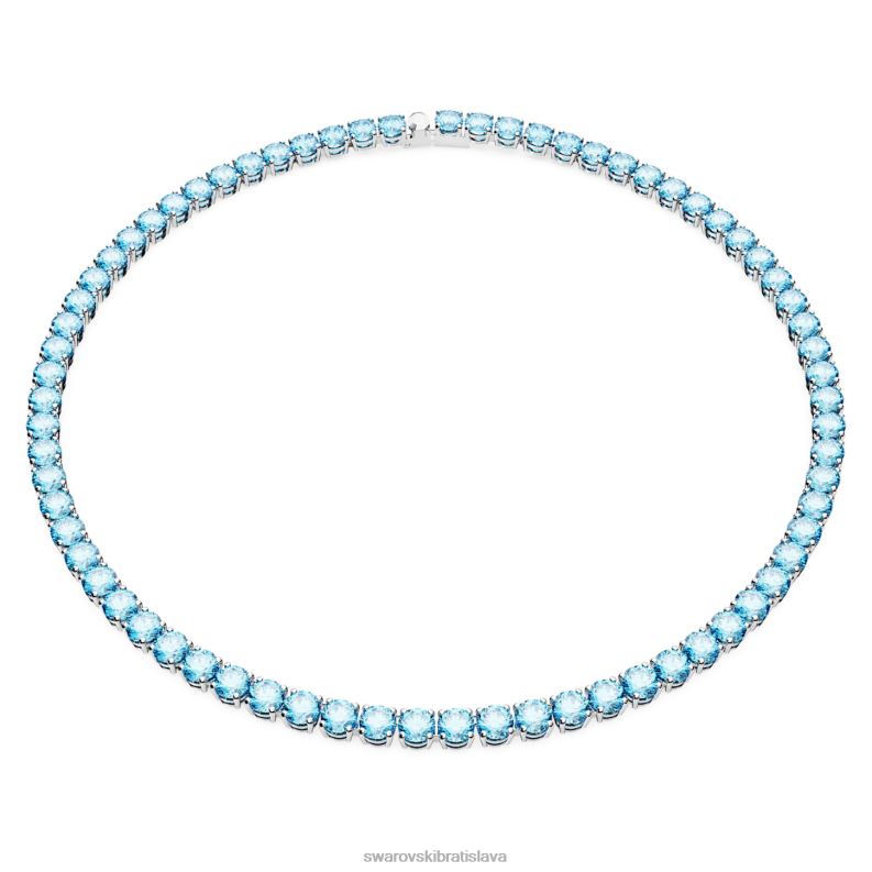 tenisový náhrdelník matrix okrúhly výbrus, modrá, rhodiovaná B8ZNT7 Swarovski šperky