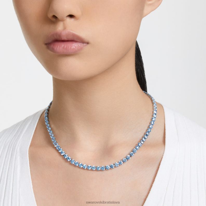 tenisový náhrdelník matrix okrúhly výbrus, modrá, rhodiovaná B8ZNT7 Swarovski šperky