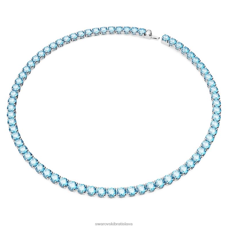 tenisový náhrdelník matrix okrúhly výbrus, modrá, rhodiovaná B8ZNT7 Swarovski šperky