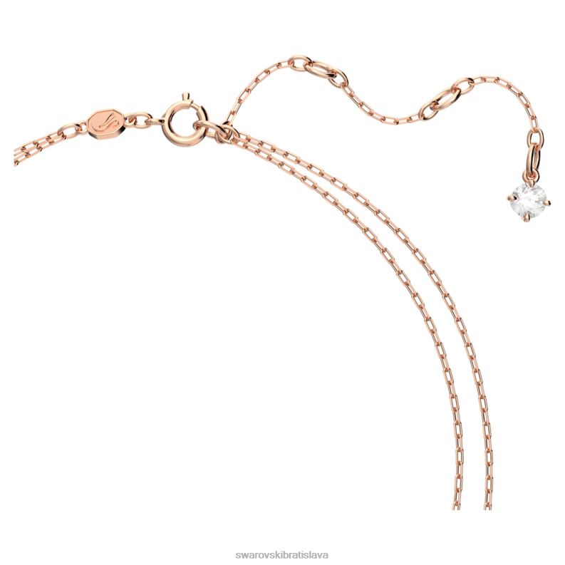 tisícročia vrstvený náhrdelník osemhranný výbrus, fialový, pozlátený ružovým zlatom B8ZNT47 Swarovski šperky