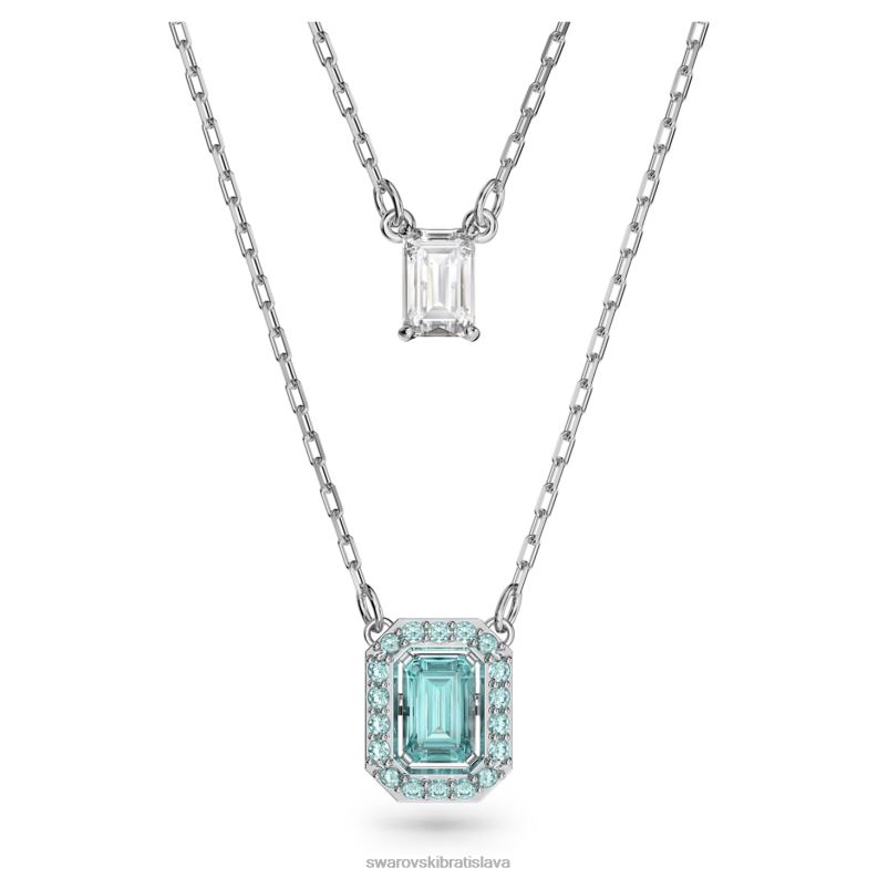 tisícročia vrstvený náhrdelník osemhranný výbrus, zelený, rhodiovaný B8ZNT61 Swarovski šperky
