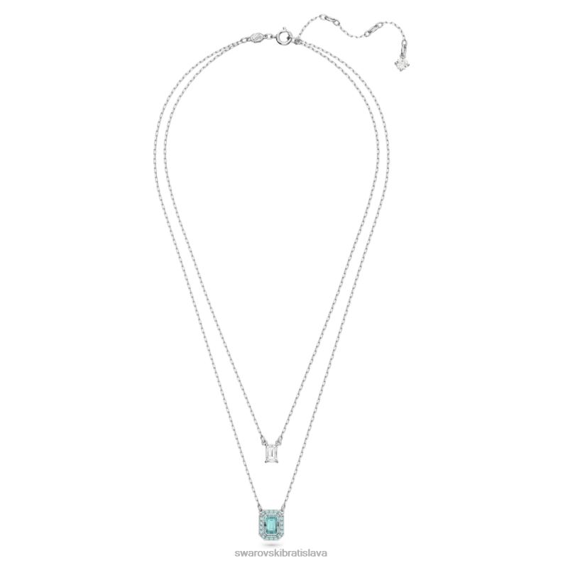 tisícročia vrstvený náhrdelník osemhranný výbrus, zelený, rhodiovaný B8ZNT61 Swarovski šperky