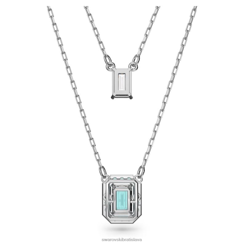 tisícročia vrstvený náhrdelník osemhranný výbrus, zelený, rhodiovaný B8ZNT61 Swarovski šperky