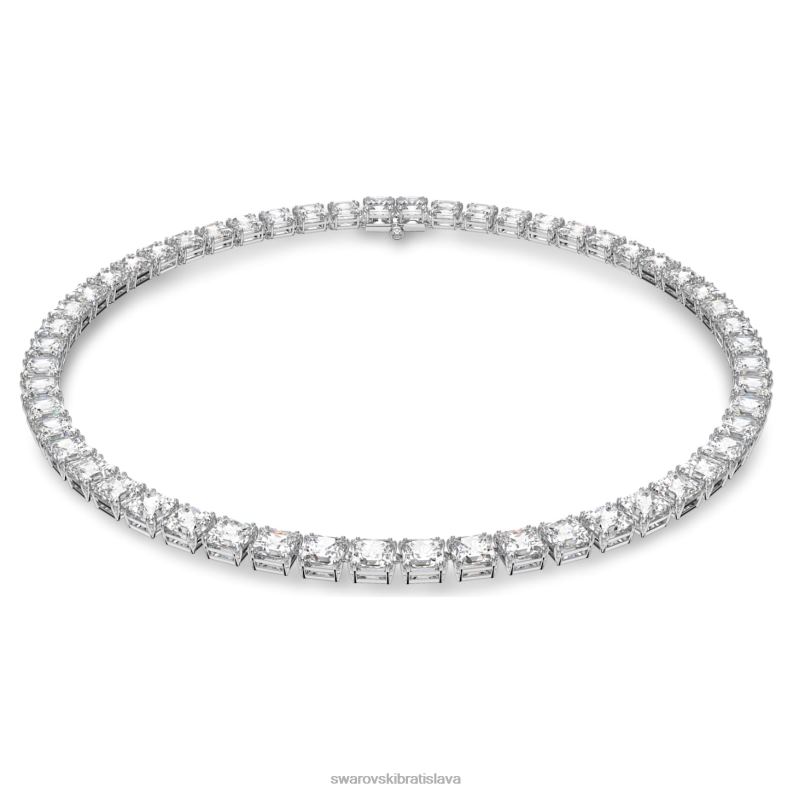 tisícročný náhrdelník hranatý rez, biela, rhodiovaná B8ZNT48 Swarovski šperky