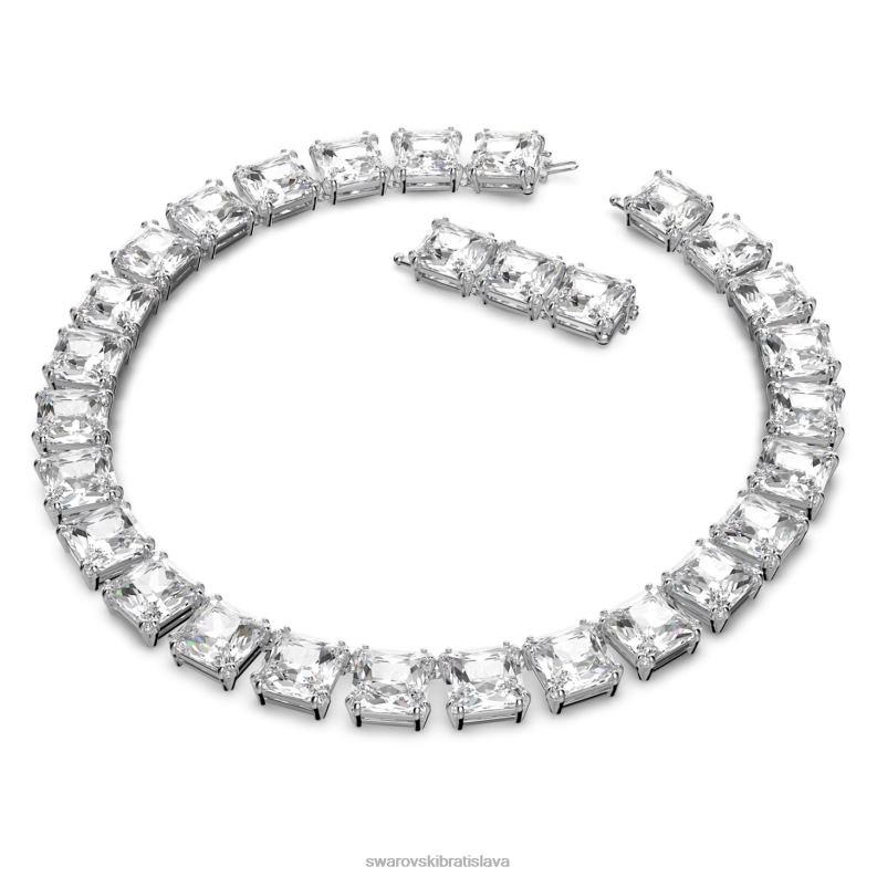tisícročný náhrdelník hranatý rez, biela, rhodiovaná B8ZNT50 Swarovski šperky