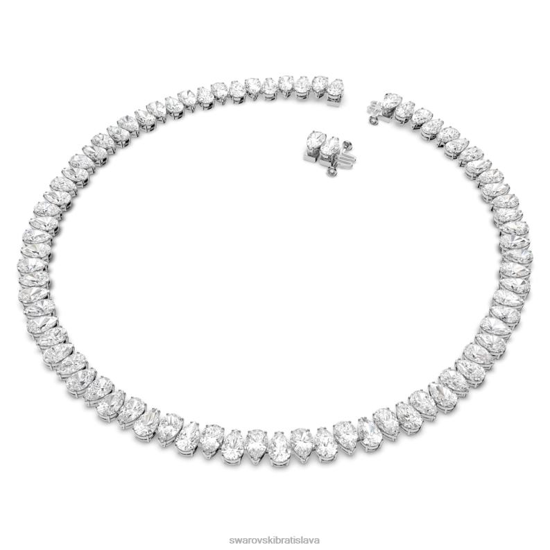tisícročný náhrdelník hruškový rez, biely, rhodiovaný B8ZNT23 Swarovski šperky