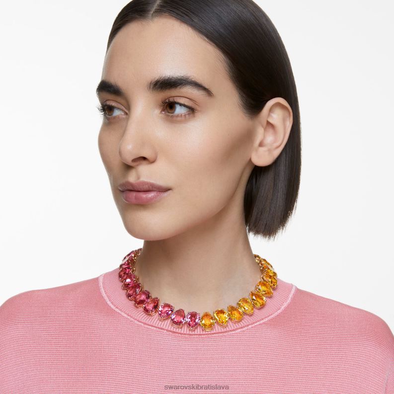 tisícročný náhrdelník hruškový rez, viacfarebný, pozlátený B8ZNT159 Swarovski šperky