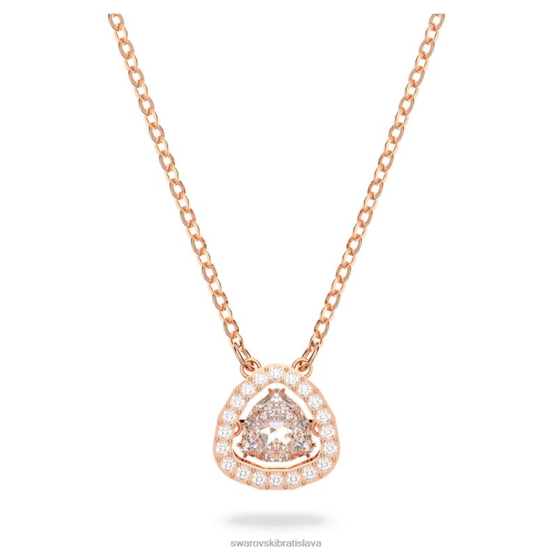 tisícročný náhrdelník triliantový výbrus, biely, pozlátený ružovým zlatom B8ZNT63 Swarovski šperky