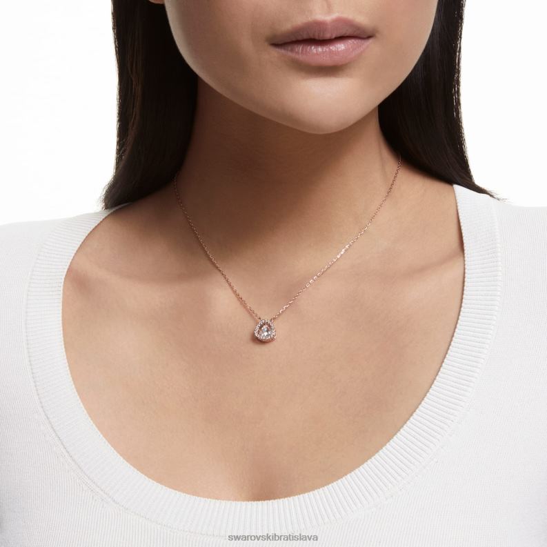 tisícročný náhrdelník triliantový výbrus, biely, pozlátený ružovým zlatom B8ZNT63 Swarovski šperky