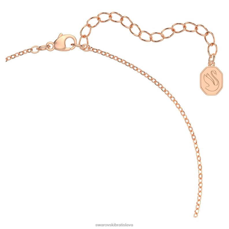 tisícročný náhrdelník triliantový výbrus, biely, pozlátený ružovým zlatom B8ZNT63 Swarovski šperky