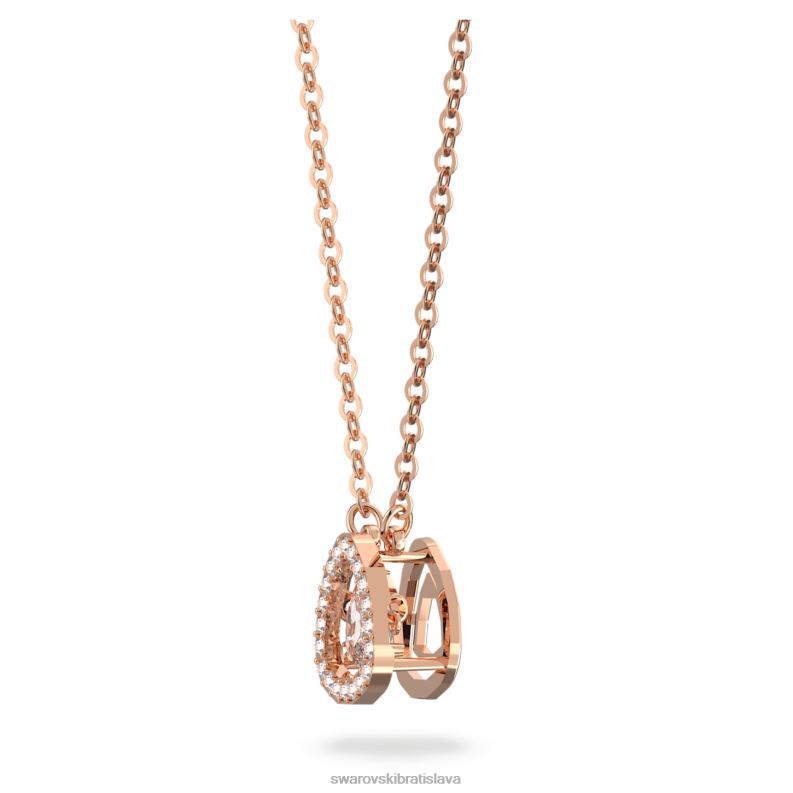 tisícročný náhrdelník triliantový výbrus, biely, pozlátený ružovým zlatom B8ZNT63 Swarovski šperky