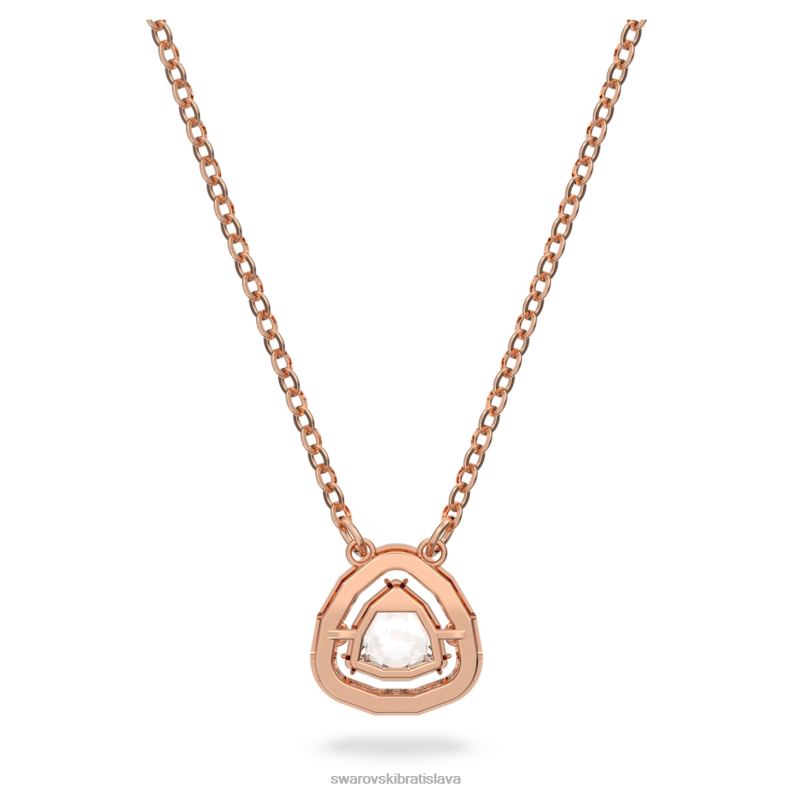tisícročný náhrdelník triliantový výbrus, biely, pozlátený ružovým zlatom B8ZNT63 Swarovski šperky