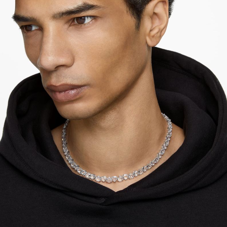 tisícročný náhrdelník triliantový výbrus, biely, rhodiovaný B8ZNT137 Swarovski šperky