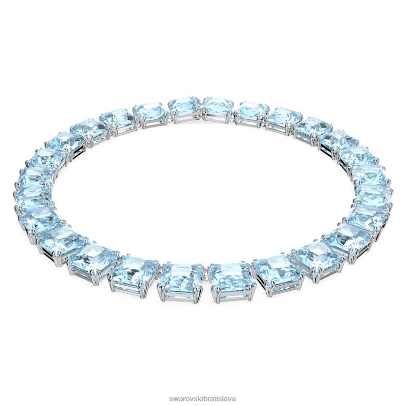tisícročný náhrdelník štvorcový rez, modrá, rhodiovaná B8ZNT46 Swarovski šperky