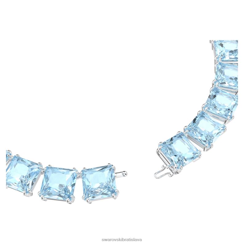 tisícročný náhrdelník štvorcový rez, modrá, rhodiovaná B8ZNT46 Swarovski šperky