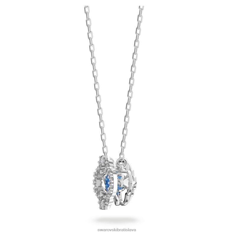 šumivý tanečný náhrdelník ďatelina, modrá, rhodiovaná B8ZNT124 Swarovski šperky