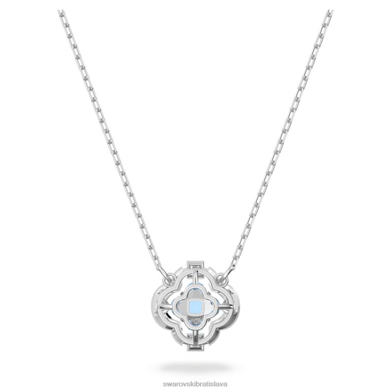 šumivý tanečný náhrdelník ďatelina, modrá, rhodiovaná B8ZNT124 Swarovski šperky