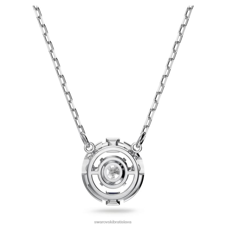 šumivý tanečný náhrdelník okrúhly výbrus, biely, rhodiovaný B8ZNT17 Swarovski šperky