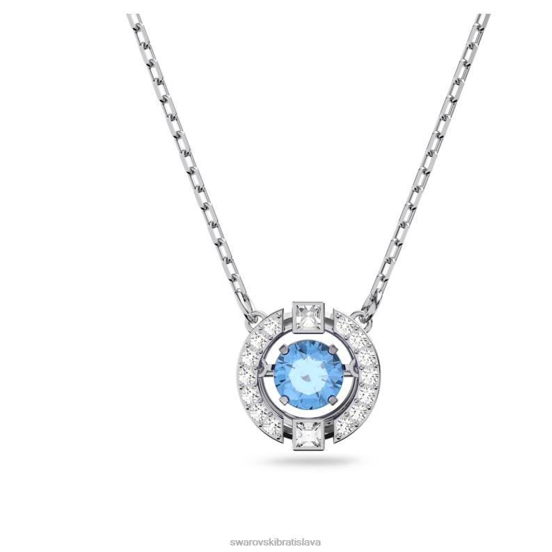 šumivý tanečný náhrdelník okrúhly výbrus, modrá, rhodiovaná B8ZNT31 Swarovski šperky