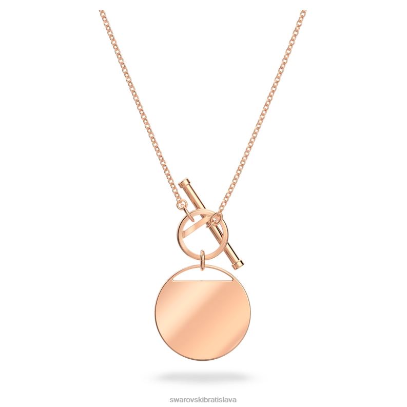 zázvorový t bar náhrdelník biele, pozlátené ružovým zlatom B8ZNT127 Swarovski šperky