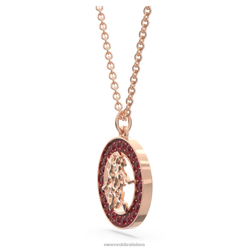 alea prívesok červená, pozlátená ružovým zlatom B8ZNT264 Swarovski šperky