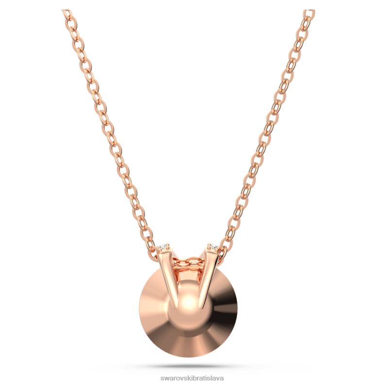 bella v prívesok okrúhly strih, ružové, pozlátené ružovým zlatom B8ZNT184 Swarovski šperky