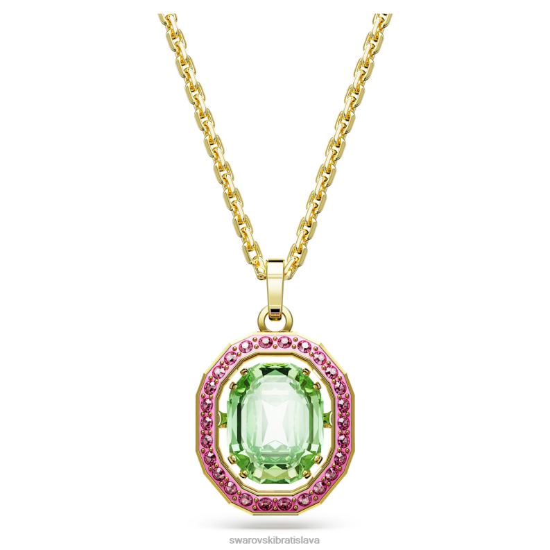 chroma prívesok osemhranný výbrus, viacfarebný, pozlátený B8ZNT177 Swarovski šperky