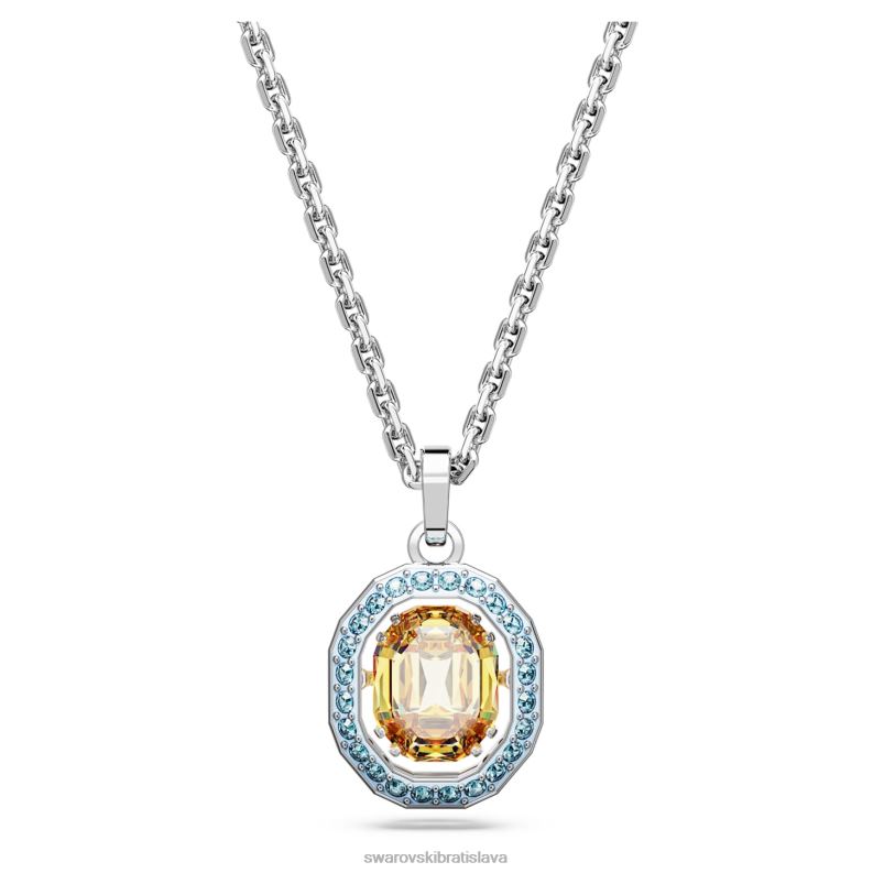 chroma prívesok osemhranný výbrus, viacfarebný, rhodiovaný B8ZNT183 Swarovski šperky