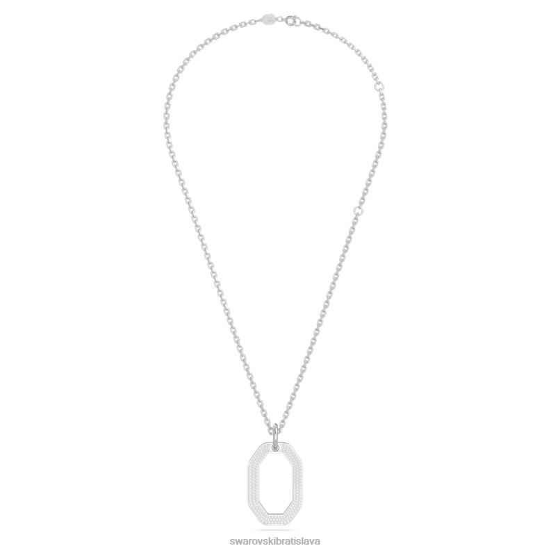 dextera prívesok tvar osemuholníka, biela, rhodiovaná B8ZNT232 Swarovski šperky